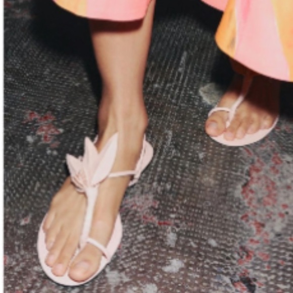 Zara Flat thong sandals with flower embellishment pink - Picture 14 of 15